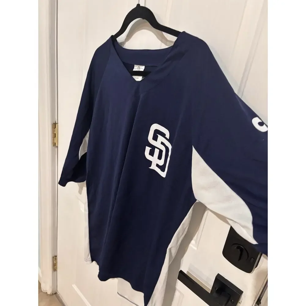 San Diego Padres SGA 3/4 Sleeve Jersey Blue Mens Size XL Adult Giveaway - Picture 5 of 8